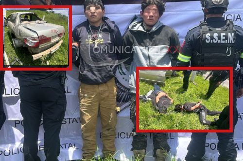 Violento asalto en Atlacomulco culmina en persecución, choque fatal y cuatro detenidos